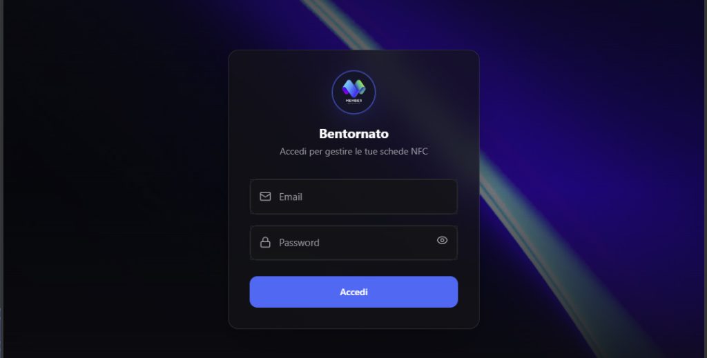 Accesso al pannello di gestione Member NFC per le schede delle recensioni Google