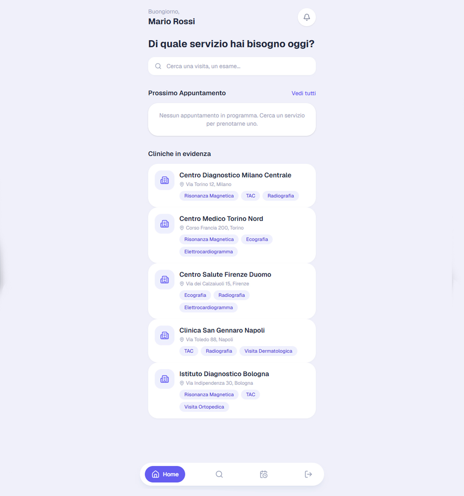 App per prenotare visite ed esami: scelta del servizio dallo smartphone