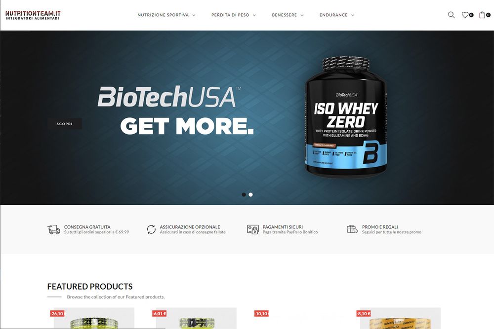 Nutrition Team: e-commerce di integratori